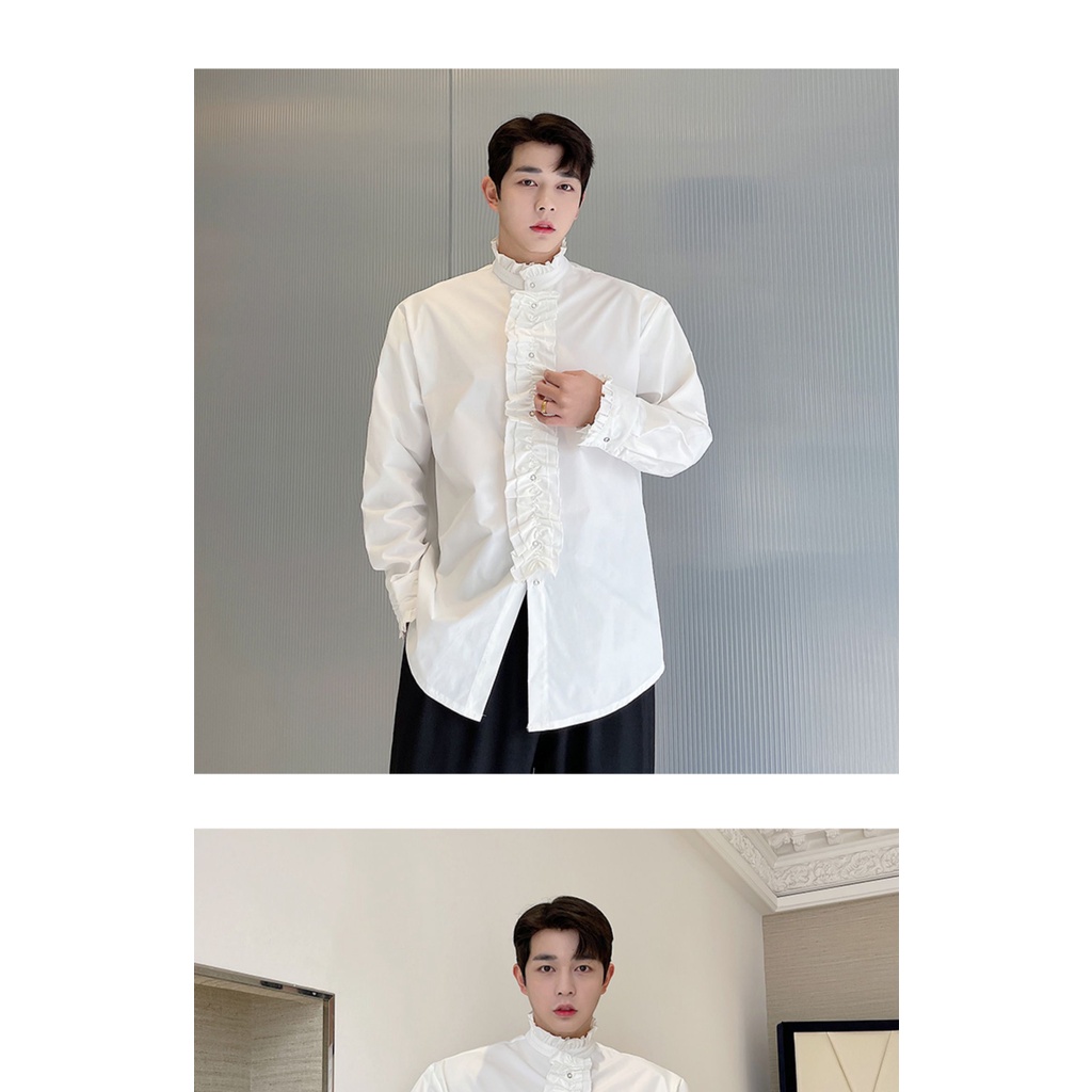 Áo Sơ Mi Nam Cổ Đứng Cột Dây Thời Trang Xuân 2022