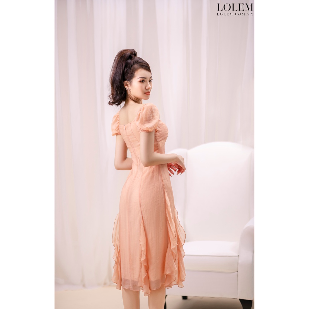 Đầm xòe LOLEM DX361 nhún ngực vải tơ mây mịn màng