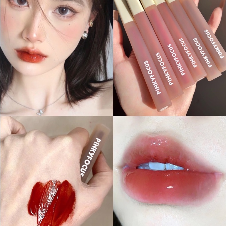 Son Bóng Pinkyfocus Dưỡng Ẩm Không Dễ Phai Màu Không Dính Ly