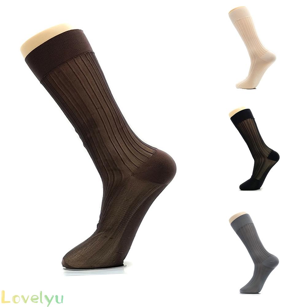 &lt;READY STOCK&gt;Men Dress Socks 1 Pairs Lot Striped Casual Fashion Sexy Knee High Stockings NEW100% brand new！