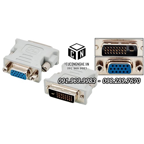 Đầu chuyển VGA ra DVI 24pin adapter kết nối tín hiệu hình ảnh