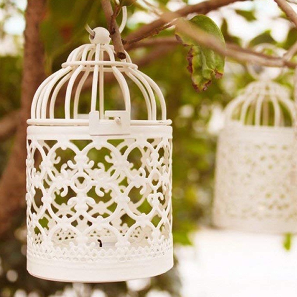 Giá Đỡ Đèn Cầy Bằng Kim Loại Hình Lồng Chim Độc Đáo Trang Trí Nhà Cửa R12