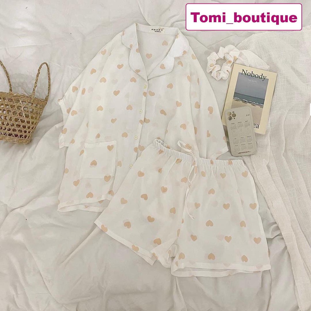 Bộ đồ ngủ Pyjama hình, cánh dơi lụa satin mịn mướt, hàng loại 1- Tomi boutique | BigBuy360 - bigbuy360.vn