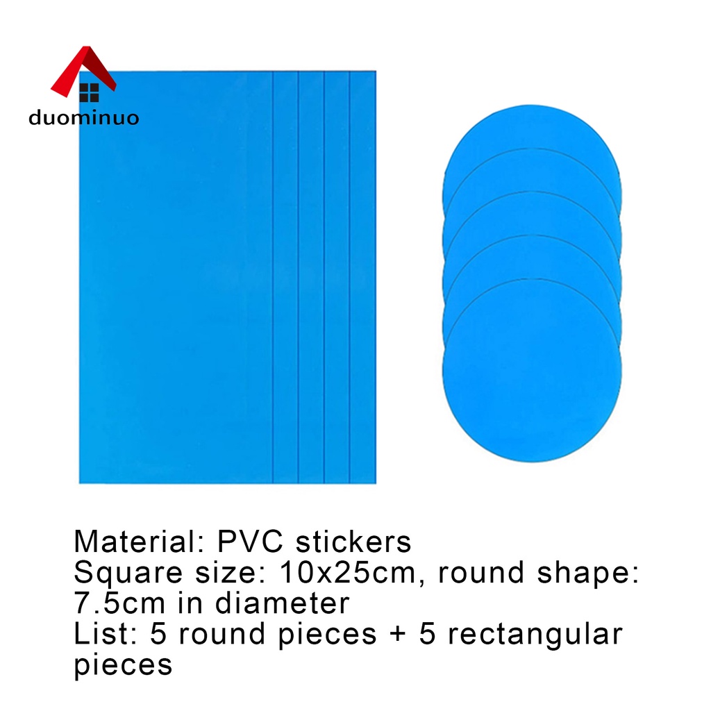 Bộ 10 Miếng Dán Bằng PVC Tự Dính Đa Năng Dùng Sửa Chữa Hồ Bơi