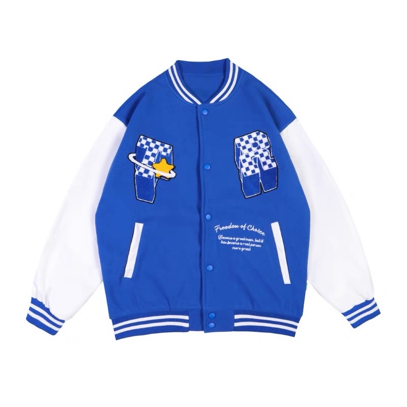 Áo khoác varsity nam nữ,in chữ T thiết kế dày dặn 2 màu