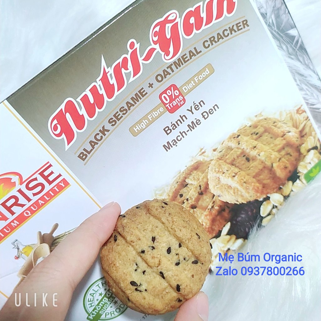 [ HCM Giao Hỏa Tốc] Bánh Yến Mạch - Mè Đen Nutri - Gain, Dành Cho Người Ăn Kiêng, Tiểu Đường Hộp 178g ( 16 bánh)