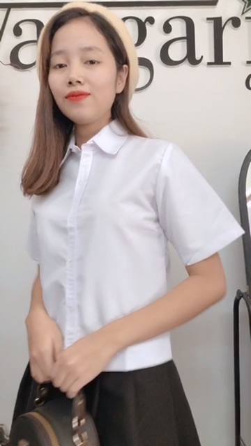 Áo sơ mi trắng ngắn tay thời trang nữ | BigBuy360 - bigbuy360.vn