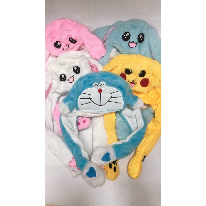 Nón Tai Thỏ Giật Cute Hot Trend Chất Nỉ Nhung Dày Mịn