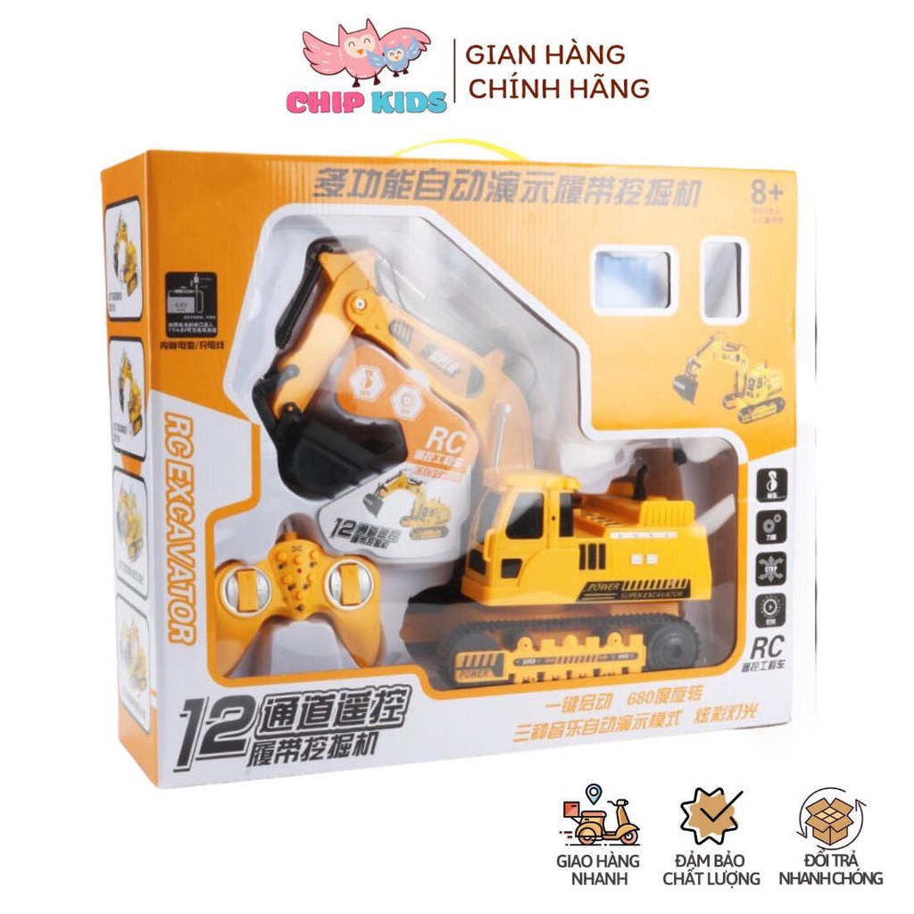 Đồ Chơi Máy Xúc Điều Khiển Từ Xa⚡️𝐂𝐎̛̃ 𝐋𝐎̛́𝐍⚡️Nhiều Chế Độ Xoay 360 độ Linh Hoạt