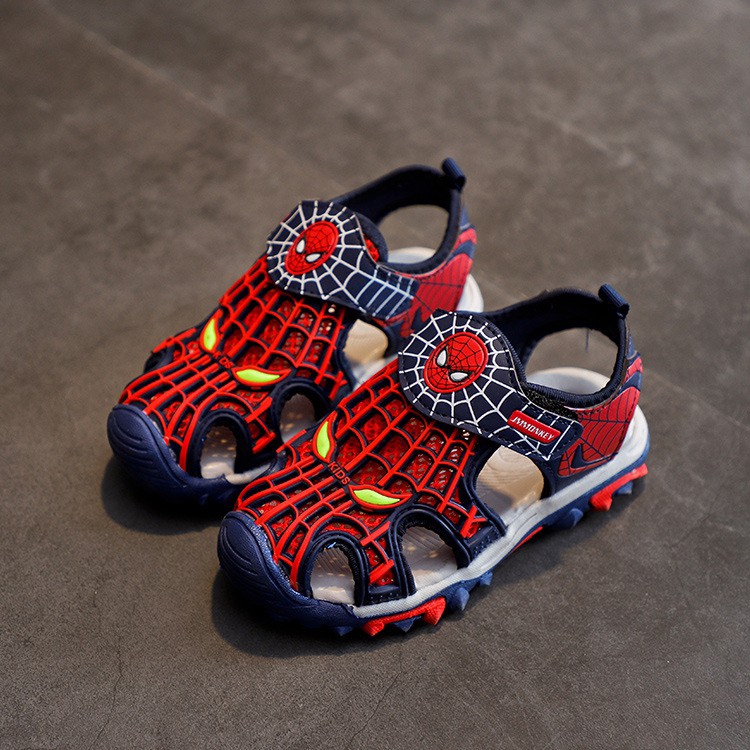 Giày sandal đế mềm họa tiết người nhện xinh xắn theo phong cách Hàn Quốc dành cho bé