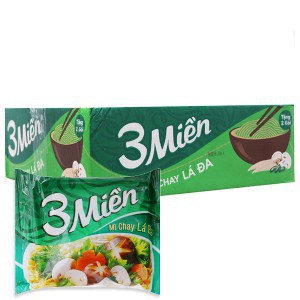 Mì 3 Miền chay lá đa thùng 30 gói x 65g