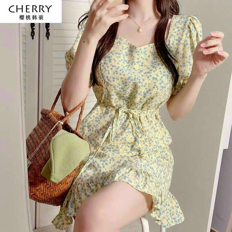 Đầm Lụa Hoa Đuôi Cá Xinh Xắn