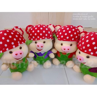 Gấu Bông Hình Chú Heo Đội Nón 35cm