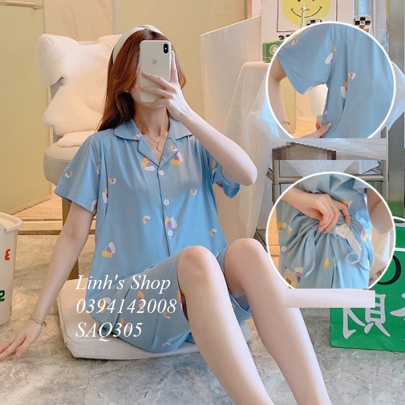 Set Bầu Bộ Bầu Mặc Nhà Sau Sinh Cho Bé Bú Bé Ti-SAQ305