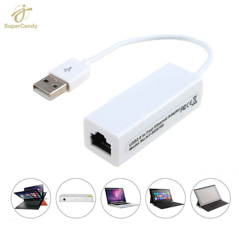 Đầu Chuyển Đổi Usb 2.0 Sang Rj45 Ethernet Lan 10 / 100mbps Cho Win 7 / 8 / 10