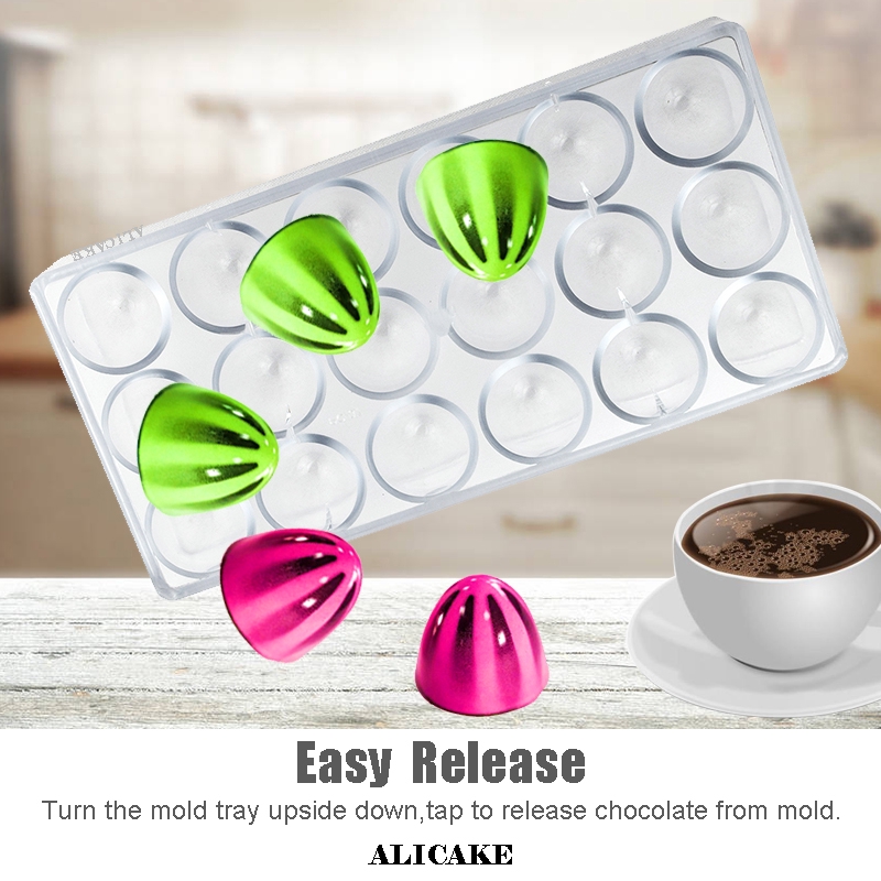 Thanh sô cô la khuôn nhựa polycarbonate dạng khay cho khuôn hình cầu sô cô la khuôn nướng khuôn làm bánh para chocolate pastry dụng cụ làm bánh