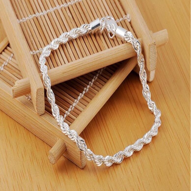 Bingo Vòng Tay Mạ Bạc 925 Dạng Chuỗi Xoắn