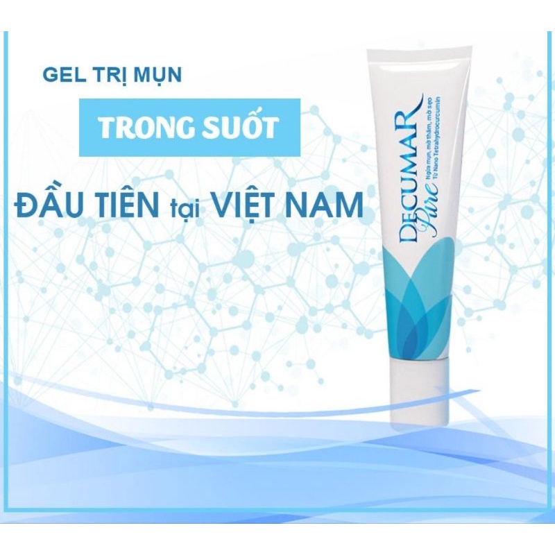 Gel ngừa mụn da mặt trong suốt Decumar Pure 15gr hoàn toàn mới