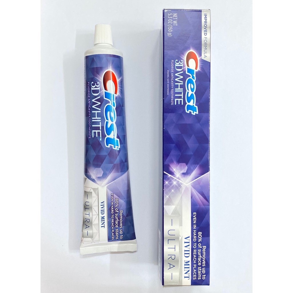 Kem Đánh Răng CREST 3D WHITE VIVID MINT ULTRA 147g - Hàng Mỹ