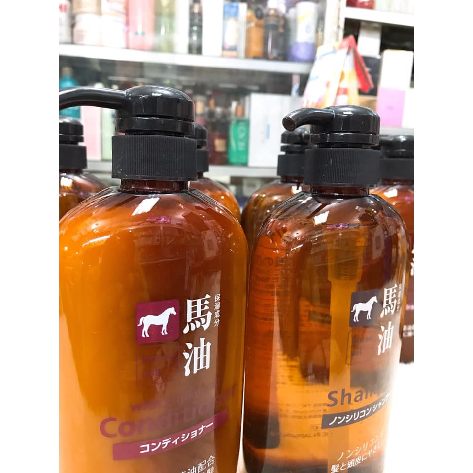 Dầu Gội - Dầu Xả Mỡ Ngựa Nhật Bản Horse Oil Moisture Shampoo - Conditioner