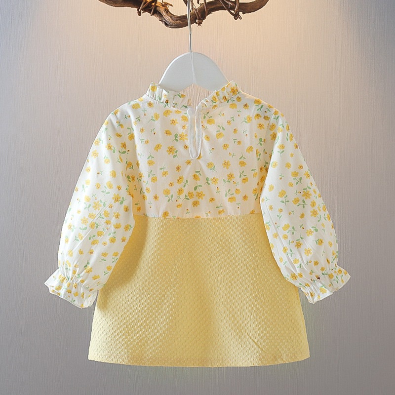 Đầm Công Chúa Bằng Vải Tuyn Đính Nơ Họa Tiết Hoa Dành Cho Bé Gái 0-3 Tuổi