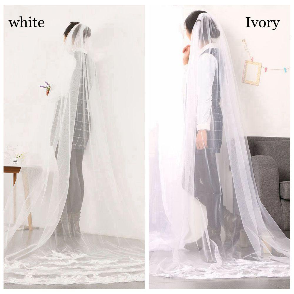 MOILYVN Mạng Che Mặt Cô Dâu Mới Với Lược Màu Trắng / Ngà