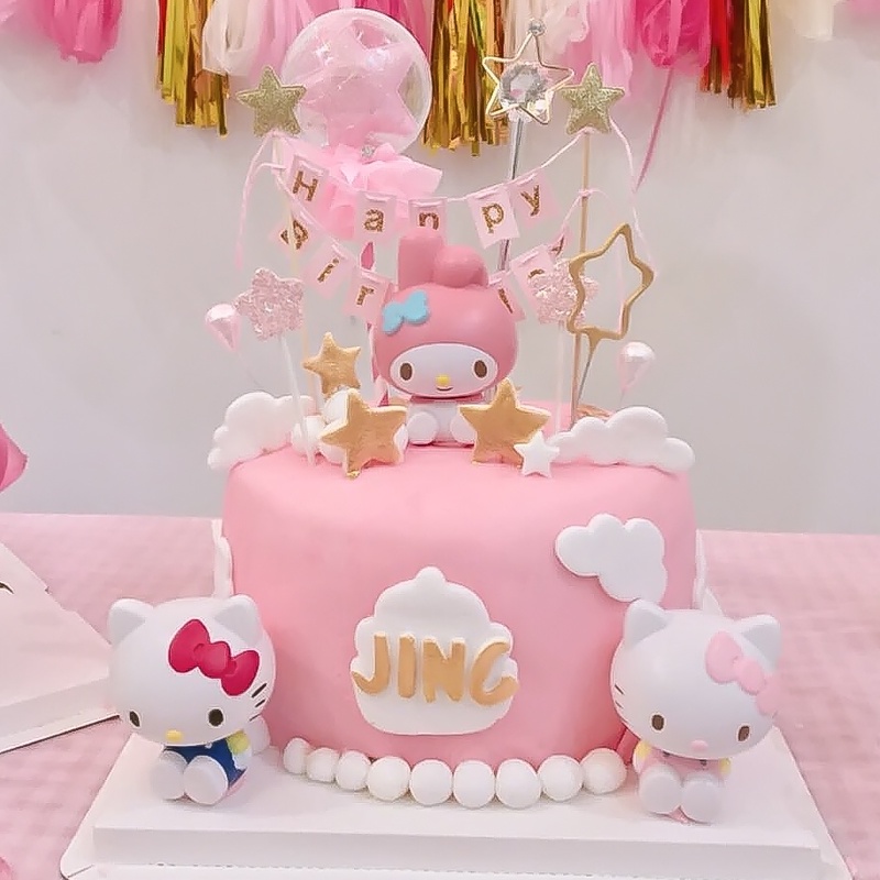 Bộ Phụ Kiện Trang Trí Bánh Kem Sinh Nhật Chữ Happy Birthday