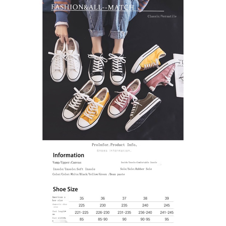 Giày Vải canvas Cổ Thấp Màu Trắng Phong Cách Hàn Quốc Thời Trang Xuân Thu Cho Nữ