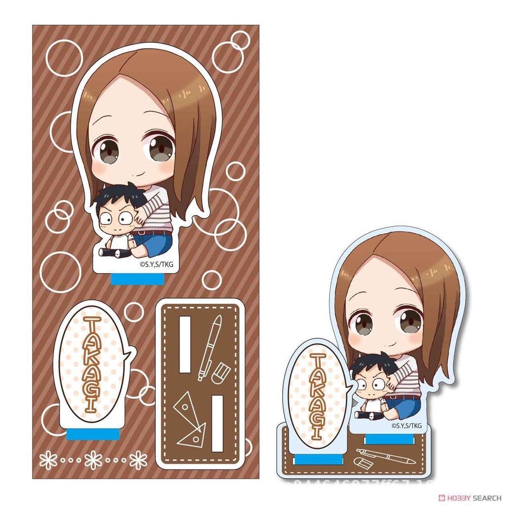 ( mini ) Standee NHẤT QUỶ NHÌ MA THỨ BA TAKAGI mô hình Karakai Jouzu no Takagi-san mica trong acrylic anime chibi