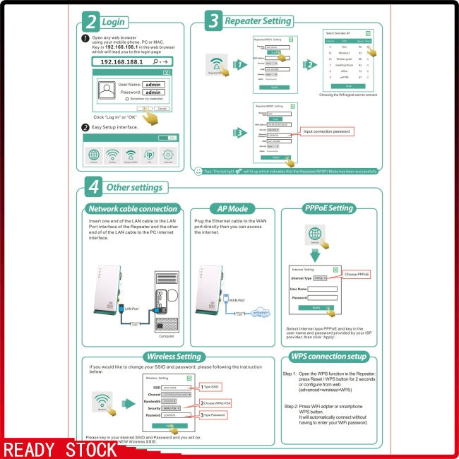 OP【pay on site】 WiFi Repeater Long Range Signal Amplifier Wi-Fi Extender Fast Delivery 300Mbps RJ45 Ethernet WLAN Port | BigBuy360 - bigbuy360.vn