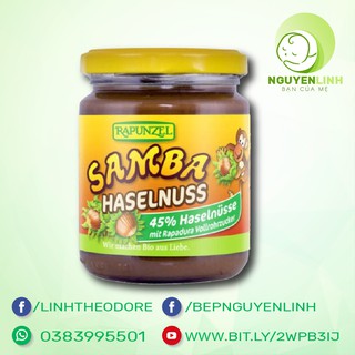 Bơ hạt phỉ hữu cơ Samba Rapunzel - lọ 250g
