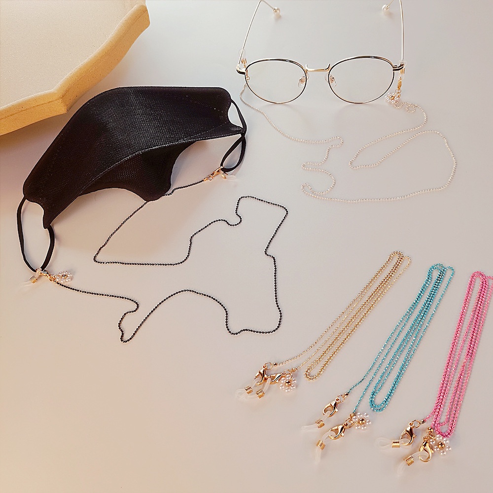 Anti-Lost Eyeglass Strap Beaded with Pearls And Chrysanthemums New Korean Style