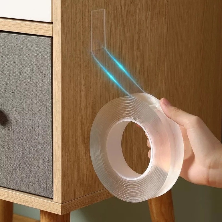 Băng Keo Hai Mặt Nano Trong Suốt Chống Nước Không Để Lại Dấu Đa Năng