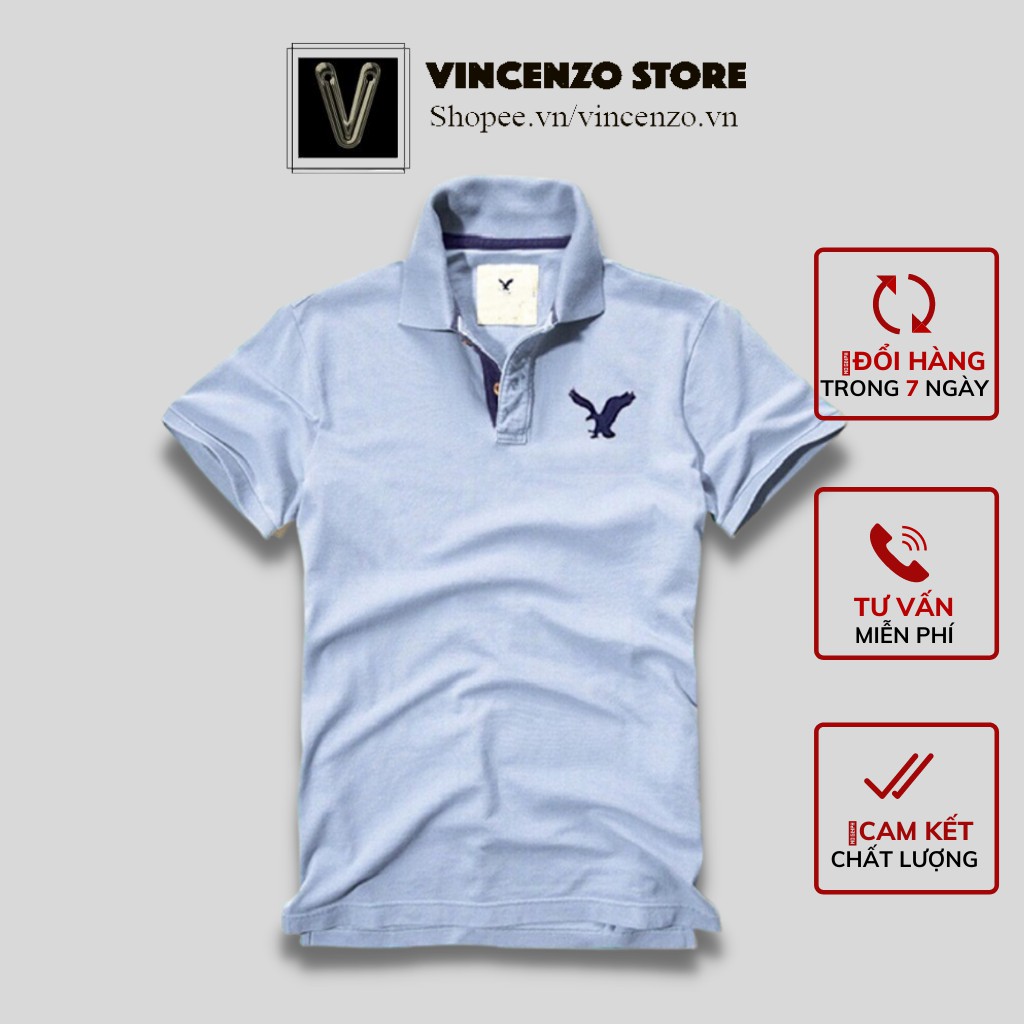Áo thun nam tay ngắn đẹp có cổ polo hình đại bàng cao cấp mới | Áo polo Vincenzo Store | BigBuy360 - bigbuy360.vn