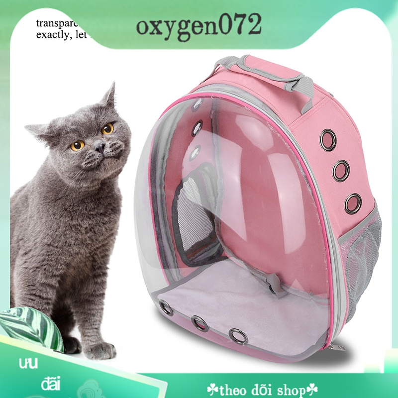 Balo mèo phi hành gia trong suốt vận chuyển chó mèo - Balo Nhựa PVC Thoáng Khí Đựng Thú Cưng oxygen072