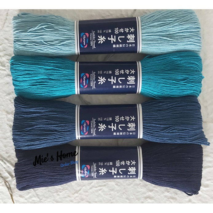 Chỉ Thêu tay SỢI BÔNG NHẬT BẢN Bó gồm 40 sợi/ 120 cm Thêu thủ Công Sashiko CHỈ COTTON CAO CẤP MIE Handmade Shop