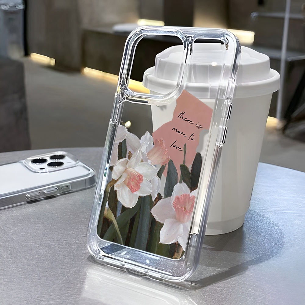 Ốp Điện Thoại Trong Suốt Họa Tiết Hoa lily Cho iphone 14ProMax 14Plus 13 11 12 7Plus X XR XS Max 8 7