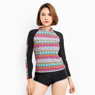 Set bơi dài tay họa tiết thổ cẩm