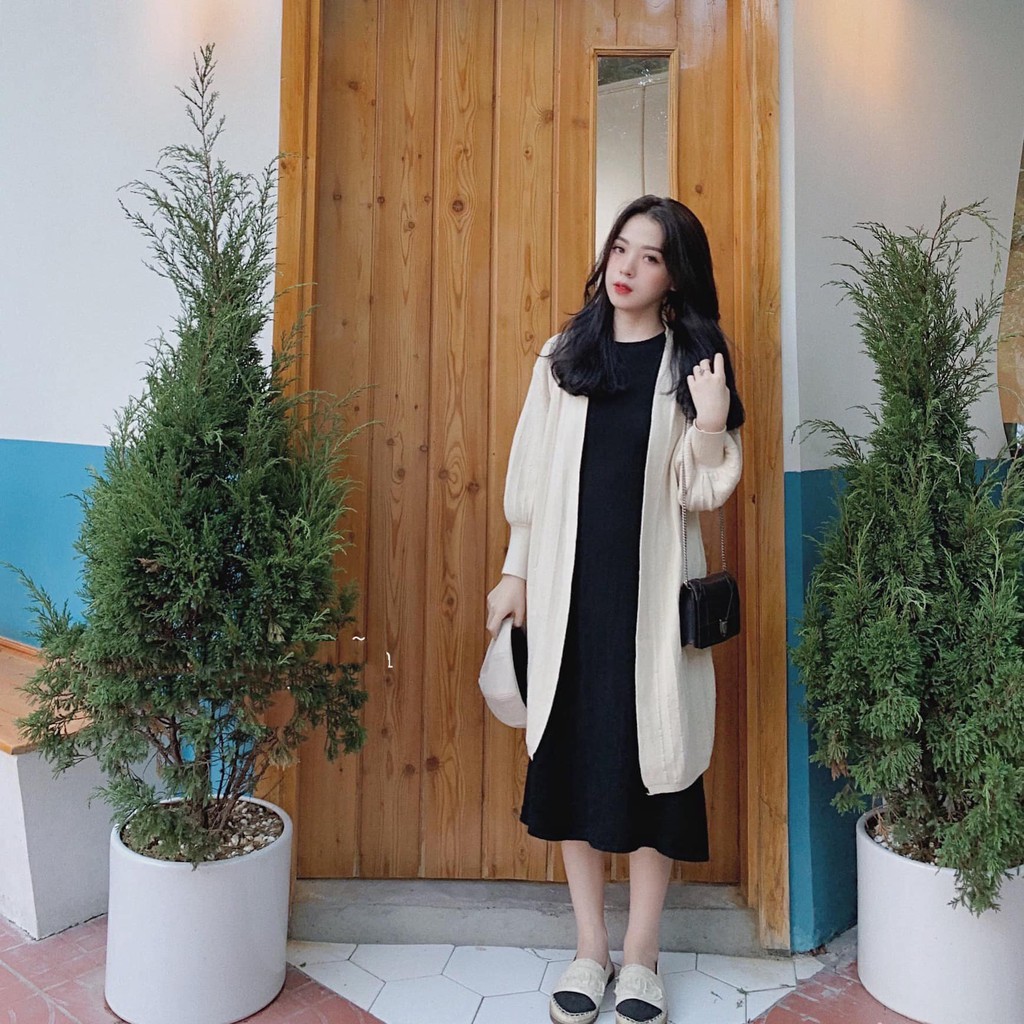 [SẴN SLL] Áo Khoác Cadigan Len Tay Bồng Dáng Dài Dàng QCL1 | BigBuy360 - bigbuy360.vn