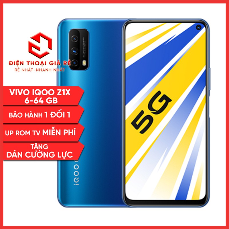 Điện thoại Vivo IQOO Z1x  - RAM 6-64GB - [Điện Thoại Giá Rẻ Sài Gòn, Bảo hành 3 tháng1 đổi 1 - Tặng dán cường lực]