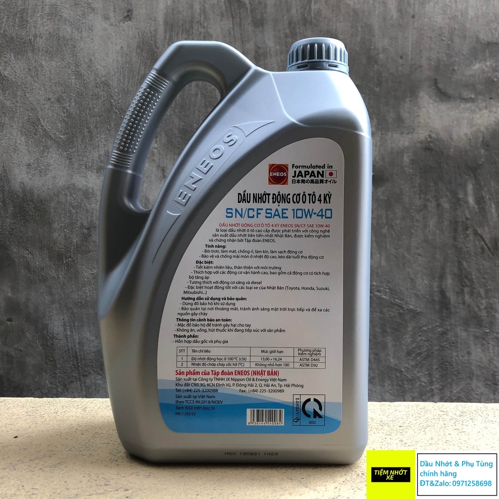 Dầu nhớt động cơ ô tô ENEOS SN/CF 10w40