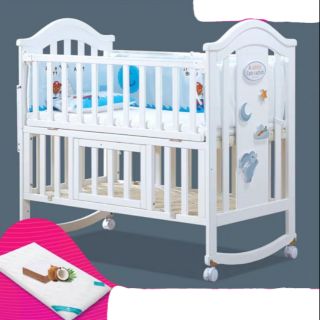 GIƯỜNG CŨI ĐA NĂNG + QUÂY + ĐỆM CHO BÉ -  Sepeon.