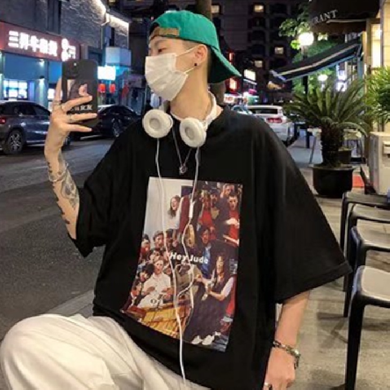 Áo Thun Tay Ngắn Dáng Rộng In Chữ Phong Cách Hip Hop Thời Trang Mùa Hè Cho Nam Giới Có size M-5XL