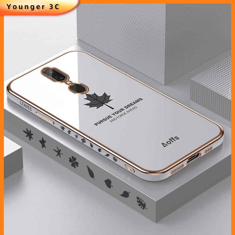 Ốp Điện Thoại Mềm Họa Tiết Lá Phong Có Dây Đeo Cho OPPO A9/F11 A16 A54 A55 A83 A94