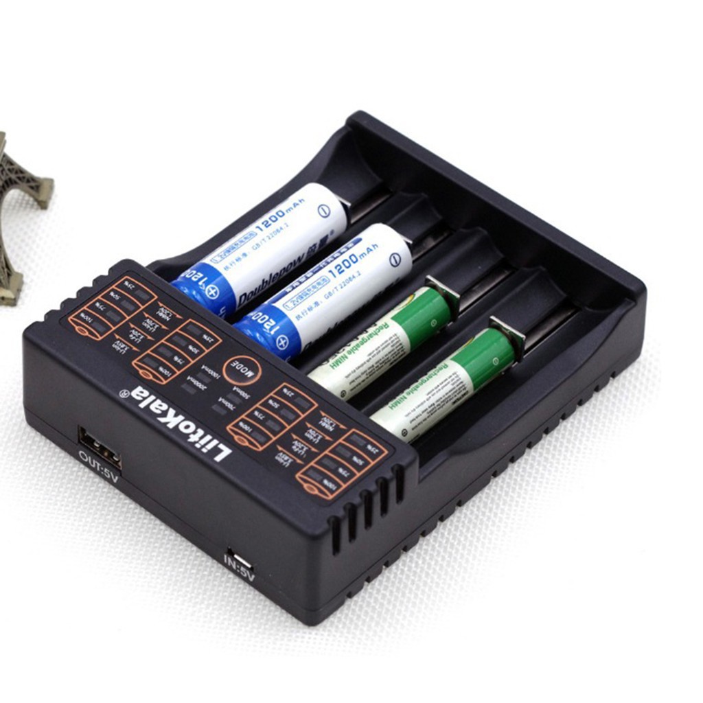 SẠc Pin Đa Năng Liitokala  Tự Động Chọn Dòng 3.7v Hoặc 1.5v & Ngắt Khi P