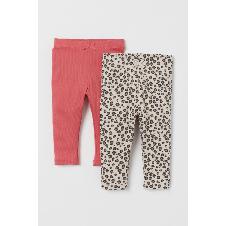 Set dài tay 2 áo hoặc 2 quần hồng legging báo HM H&M_hàng chính hãng authentic