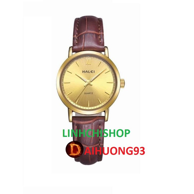 Đồng hô nữ Halei dây da cực bền chống nước cực tốt (có size nam) | BigBuy360 - bigbuy360.vn