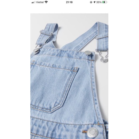 Quần Yếm Short Jean ZR Xanh Nhạt