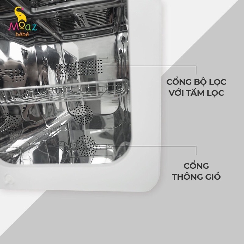 [CHÍNH HÃNG] MB038 - Máy tiệt trùng sấy khô tia UVC và bảo quản bình sữa Moaz BéBé