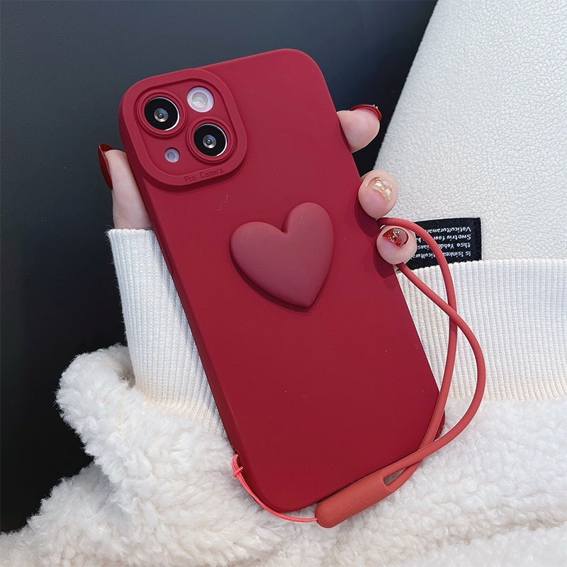 Ốp Điện Thoại Silicon Màu Đỏ Rượu Vang Bảo Vệ lens Gắn Dây Đeo iphone15 11 14 13 12 11 pro xsmax 14promax xr xs 7 8plus